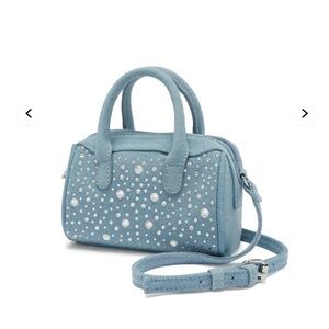 Blue Jean Studded Handbag Purse Crossbody